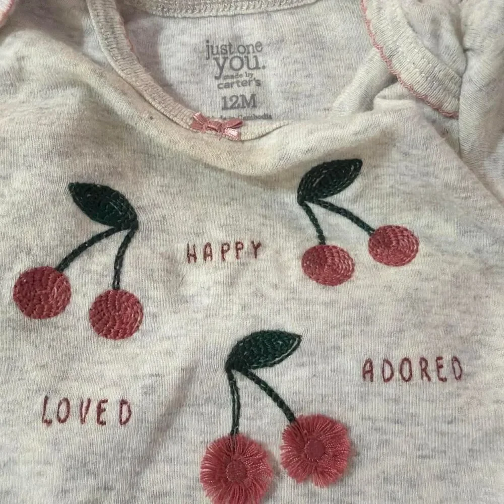 Carters baby girls 2 pc onesies 12 months